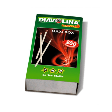 Diavolina Fiammiferi Da Cucina MaxBox 250pz