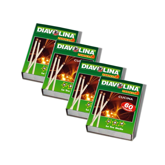 Divolina Fiammiferi Da Cucina Barbecue 4x60pz