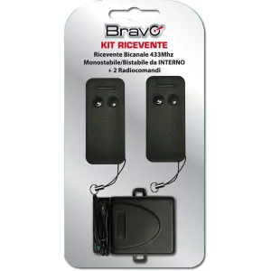 Bravo Kit Centralina Ricevente Bicanale Da Interno 2 Telecomandi 433mhz 90502169