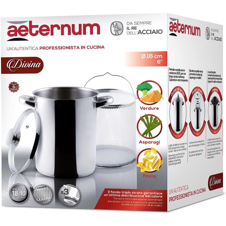 confezione Aeternum Divina Pentola Multibollitore Asparagera Acciaio Inox - 16Ø
