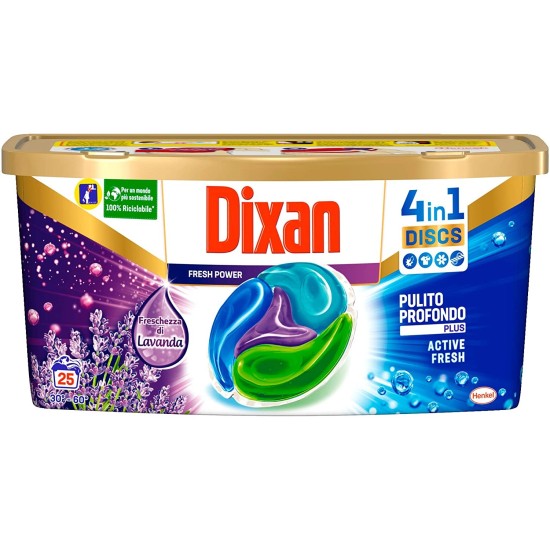 Dixan Offerta Promo Dixan Discs 4 in 1 Active Fresh Lavanda - 25 Lavaggi
