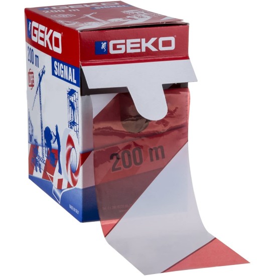 Nastro Bianco e Rosso Geko in PVC - Nastro Segnaletico 200m