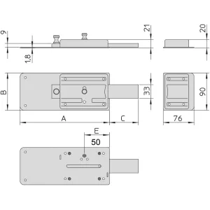 Viro Ferroglietto Serratura Porte Cilindro Staccato 1.7852.0712 - Entrata 50 2
