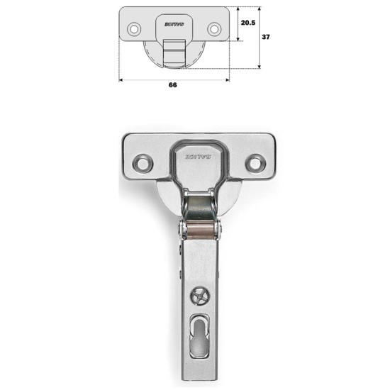 cerniera dritta Salice, modello C2A6A99 con misure