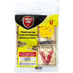 Trappola Topi Piccoli in Legno - 2 Pezzi Sicura e Riutilizzabile