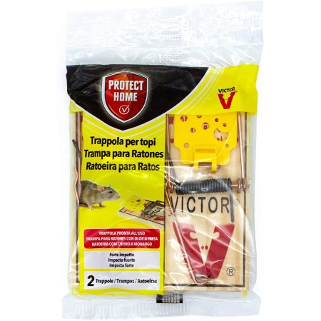 Trappola Topi Piccoli in Legno - 2 Pezzi Sicura e Riutilizzabile