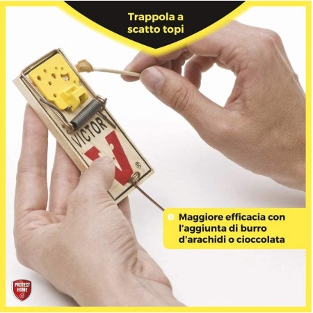 Trappola Topi Piccoli in Legno - 2 Pezzi Sicura e Riutilizzabile