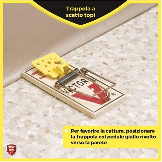 Trappola Topi Piccoli in Legno - 2 Pezzi Sicura e Riutilizzabile