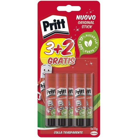 Pritt Colla Stick Senza Solventi Per Bambini Colla Naturale 5x11g