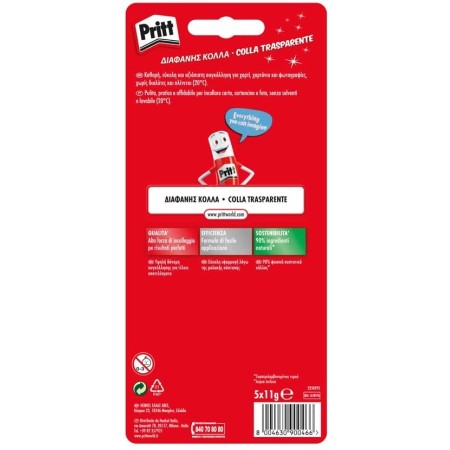 Pritt Colla Stick Senza Solventi Per Bambini Colla Naturale 5x11g