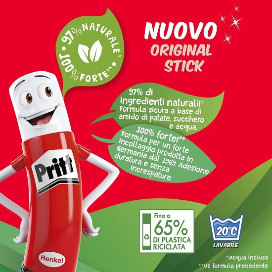 Pritt Colla Stick Senza Solventi Per Bambini Colla Naturale 5x11g