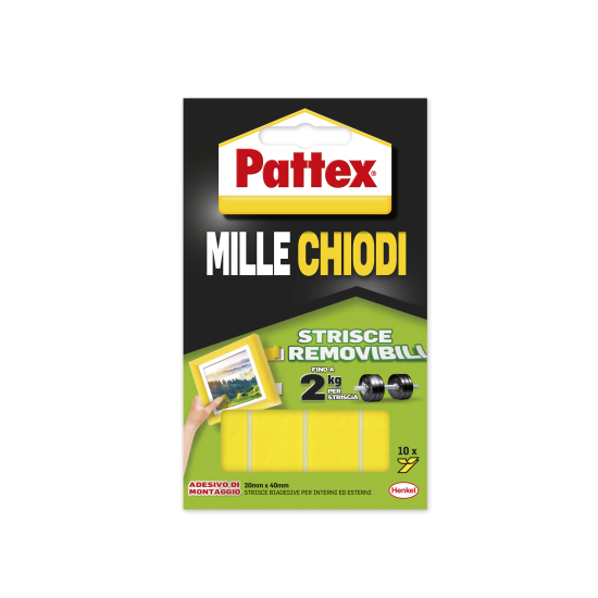 Pattex Millechiodi Tape Strisce Removibili 20x40mm