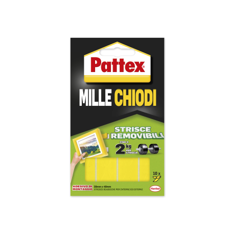 Pattex Millechiodi Tape Strisce Removibili 20x40mm