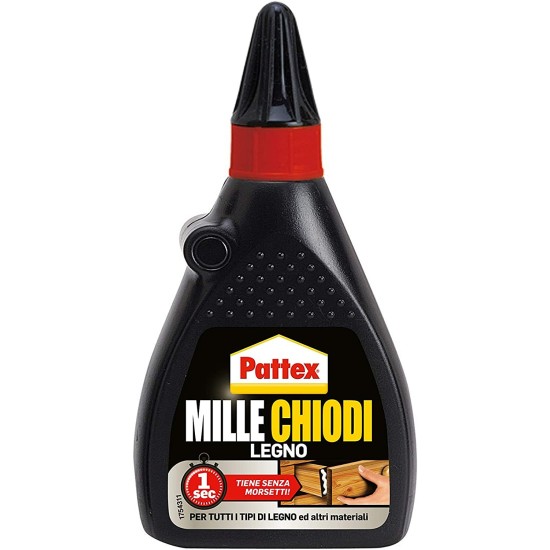 Barattolo Pattex Millechiodi Legno 100 g – adesivo montaggio legno trasparente