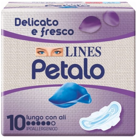 Lines Petalo Ultra Assorbenti Lunghi Con Ali Delicato e Fresco Conf 10pz