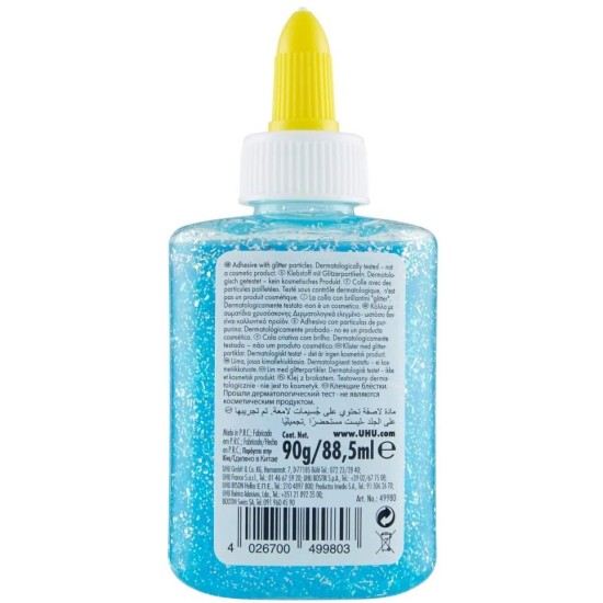 UHU Glitter Glue Azzurro 88,5ml - Colla Sicura e Brillante per Bambini