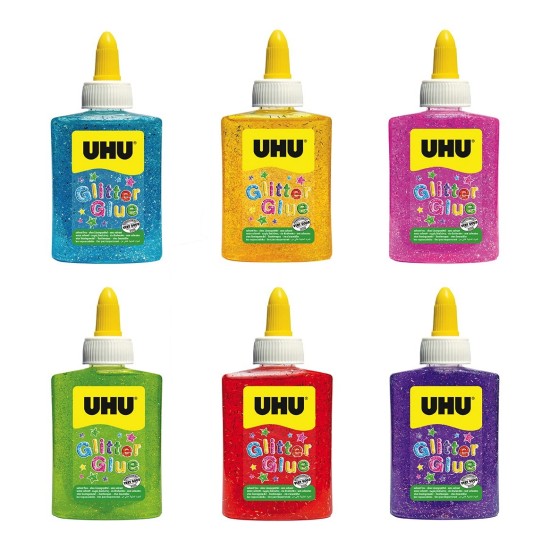 UHU Glitter Glue Verde 88,5ml Colla Brillante non Tossica per Bambini