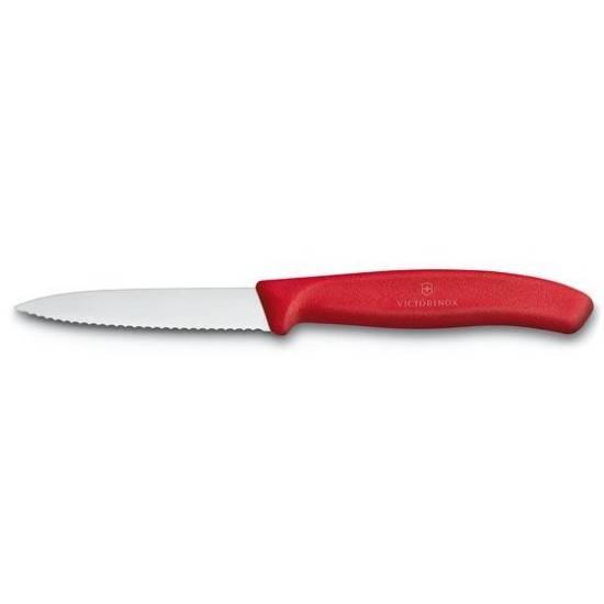 Victorinox Coltello da Tavola Lama Seghettata 8cm Manico rosso