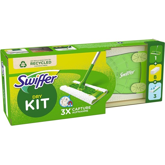 Kit Swiffer Starter - Swiffer scopa con panni - 8Dry + 3Wet