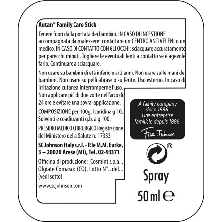 Autan FamilyCare Insetto Repellente Anti Zanzare Stick 50ml