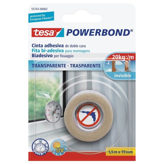 TESA Nastro Bioadesivo Powerbond® TRASPARENTE 1,5x19 55743-00002