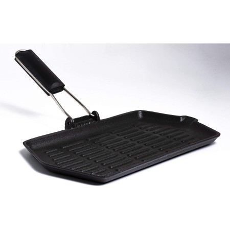 Aeternum Grill Bistecchiera in Ghisa 21x35 con manico aperto