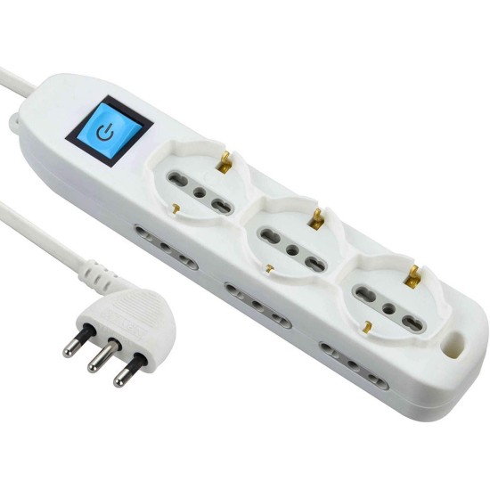 Electraline 62002 Multipresa Ciabatta 9 Posti Bianca