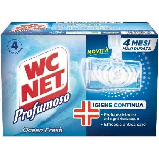 Wc Net Tavoletta Profumoso Igienizzante Per WC 4 Tavolette - Ocean Fresh